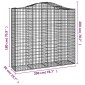 vidaXL Συρματοκιβώτια Τοξωτά 2 τεμ. 200x50x180/200 εκ. Γαλβαν. Ατσάλι