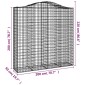 vidaXL Συρματοκιβώτια Τοξωτά 5 τεμ. 200x50x200/220 εκ. Γαλβαν. Ατσάλι