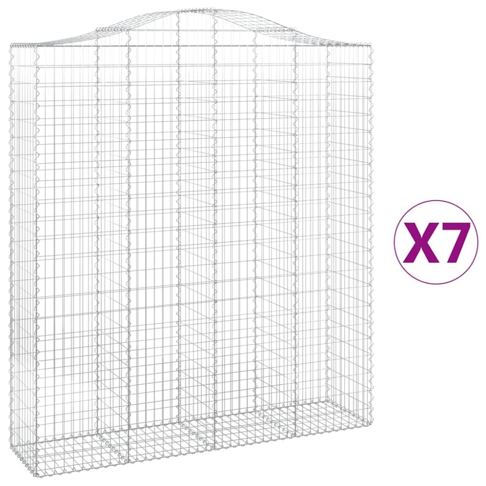 vidaXL Συρματοκιβώτια Τοξωτά 7 τεμ. 200x50x220/240 εκ. Γαλβαν. Ατσάλι