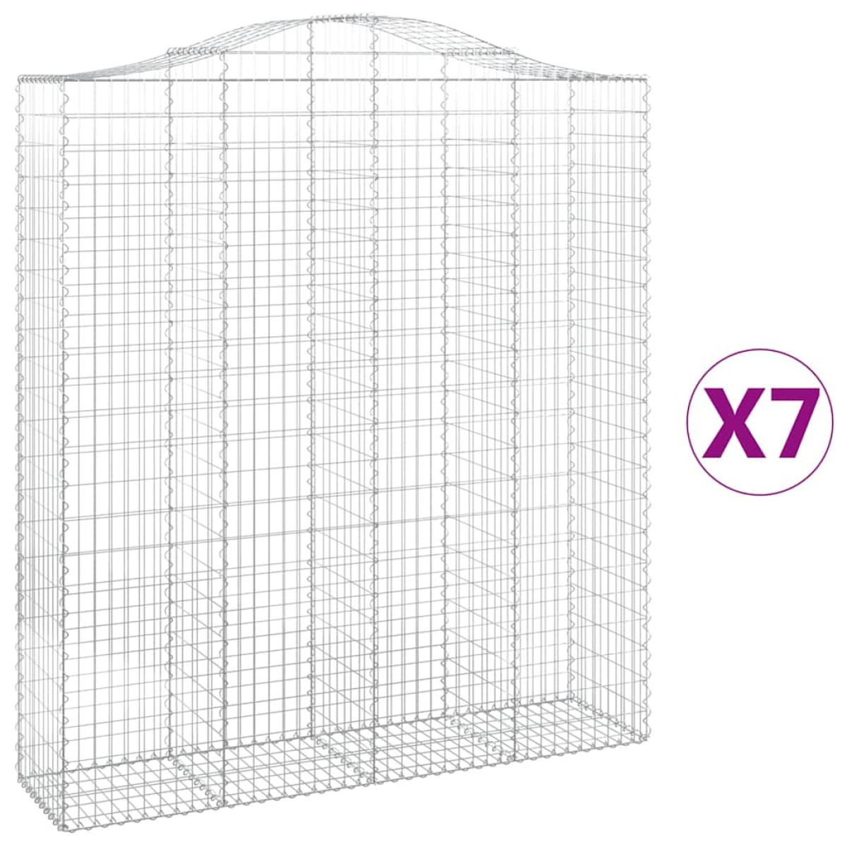 vidaXL Συρματοκιβώτια Τοξωτά 7 τεμ. 200x50x220/240 εκ. Γαλβαν. Ατσάλι