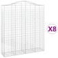 vidaXL Συρματοκιβώτια Τοξωτά 8 τεμ. 200x50x220/240 εκ. Γαλβαν. Ατσάλι