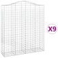 vidaXL Συρματοκιβώτια Τοξωτά 9 τεμ. 200x50x220/240 εκ. Γαλβαν. Ατσάλι