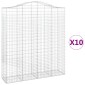 vidaXL Συρματοκιβώτια Τοξωτά 10 τεμ. 200x50x220/240 εκ. Γαλβαν. Ατσάλι