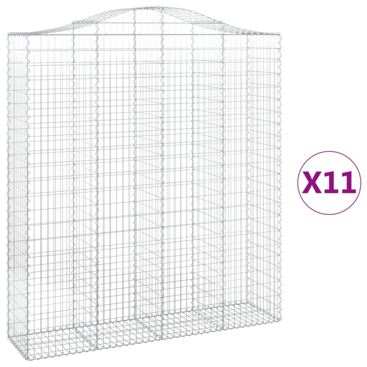 vidaXL Συρματοκιβώτια Τοξωτά 11 τεμ. 200x50x220/240 εκ. Γαλβαν. Ατσάλι