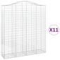 vidaXL Συρματοκιβώτια Τοξωτά 11 τεμ. 200x50x220/240 εκ. Γαλβαν. Ατσάλι
