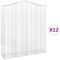 vidaXL Συρματοκιβώτια Τοξωτά 12 τεμ. 200x50x220/240 εκ. Γαλβαν. Ατσάλι