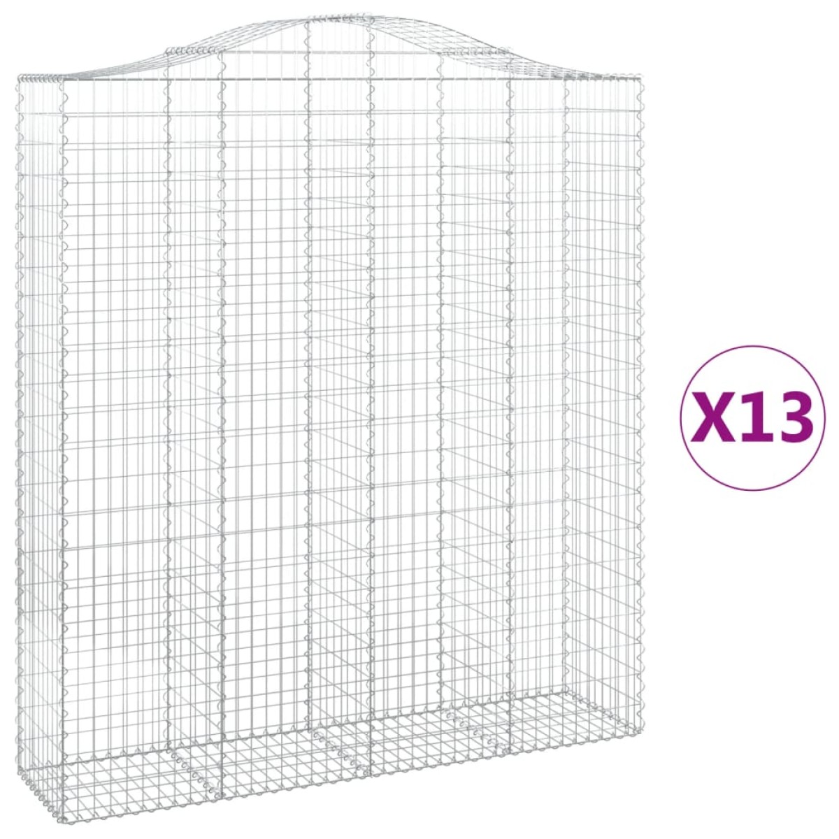 vidaXL Συρματοκιβώτια Τοξωτά 13 τεμ. 200x50x220/240 εκ. Γαλβαν. Ατσάλι