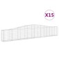 vidaXL Συρματοκιβώτια Τοξωτά 15 τεμ. 400x30x60/80 εκ. Γαλβαν. Ατσάλι