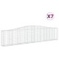 vidaXL Συρματοκιβώτια Τοξωτά 7 τεμ. 400x30x80/100 εκ. Γαλβαν. Ατσάλι