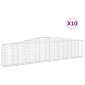vidaXL Συρματοκιβώτια Τοξωτά 10 τεμ. 400x30x80/100 εκ. Γαλβαν. Ατσάλι