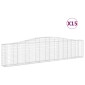 vidaXL Συρματοκιβώτια Τοξωτά 15 τεμ. 400x30x80/100 εκ. Γαλβαν. Ατσάλι