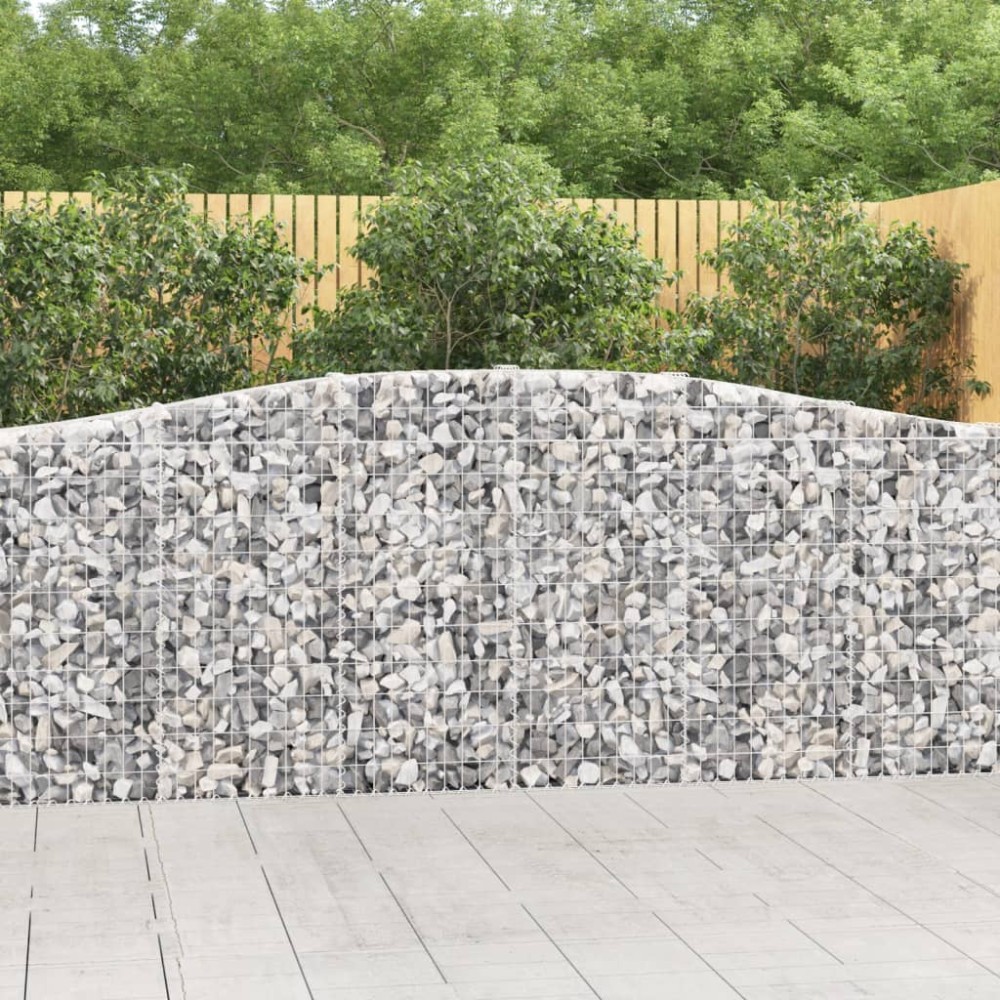 vidaXL Συρματοκιβώτια Τοξωτά 9 τεμ. 400x30x100/120 εκ. Γαλβαν. Ατσάλι