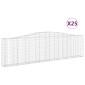 vidaXL Συρματοκιβώτια Τοξωτά 25 τεμ. 400x30x100/120 εκ. Γαλβαν. Ατσάλι