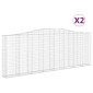 vidaXL Συρματοκιβώτια Τοξωτά 2 τεμ. 400x30x140/160 εκ. Γαλβαν. Ατσάλι