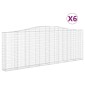 vidaXL Συρματοκιβώτια Τοξωτά 6 τεμ. 400x30x140/160 εκ. Γαλβαν. Ατσάλι