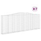 vidaXL Συρματοκιβώτια Τοξωτά 7 τεμ. 400x30x140/160 εκ. Γαλβαν. Ατσάλι