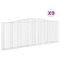 vidaXL Συρματοκιβώτια Τοξωτά 9 τεμ. 400x30x140/160 εκ. Γαλβαν. Ατσάλι