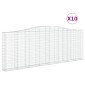 vidaXL Συρματοκιβώτια Τοξωτά 10 τεμ. 400x30x140/160 εκ. Γαλβαν. Ατσάλι