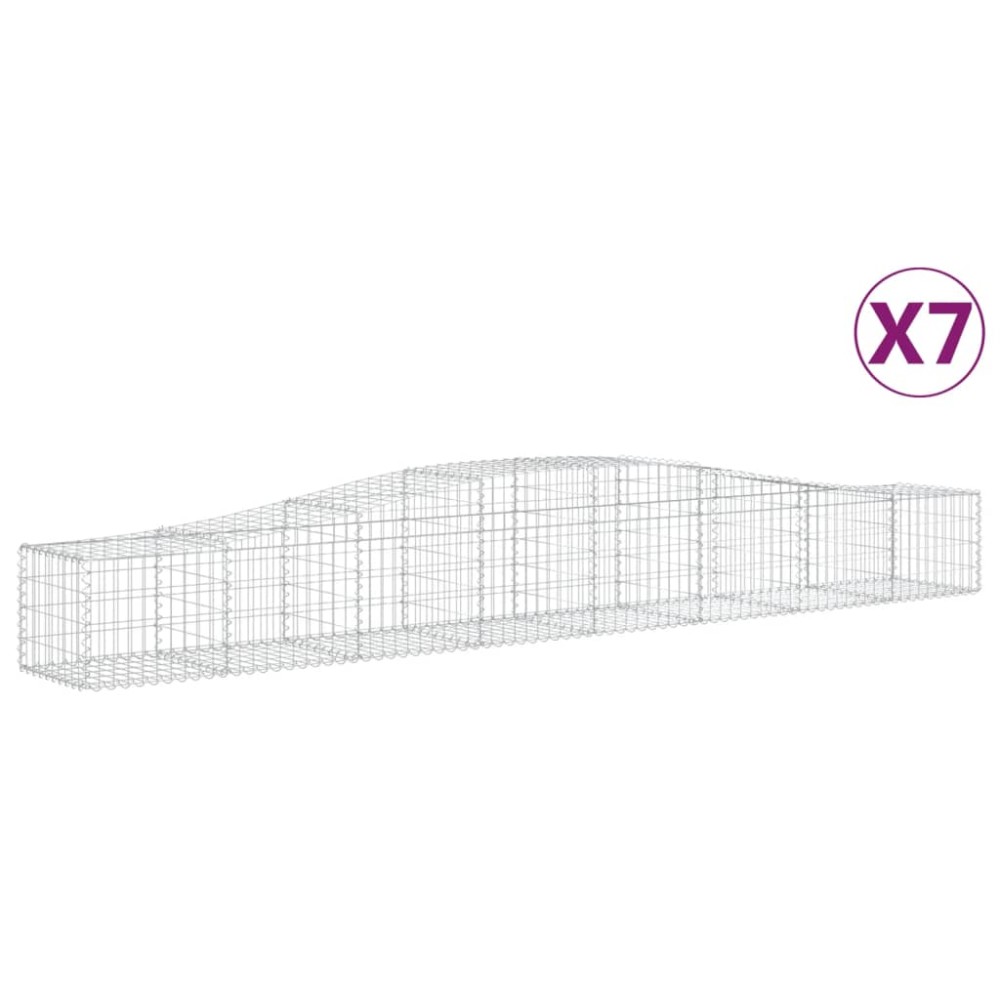 vidaXL Συρματοκιβώτια Τοξωτά 7 τεμ. 400x50x40/60 εκ. Γαλβαν. Ατσάλι