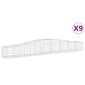 vidaXL Συρματοκιβώτια Τοξωτά 9 τεμ. 400x50x40/60 εκ. Γαλβαν. Ατσάλι