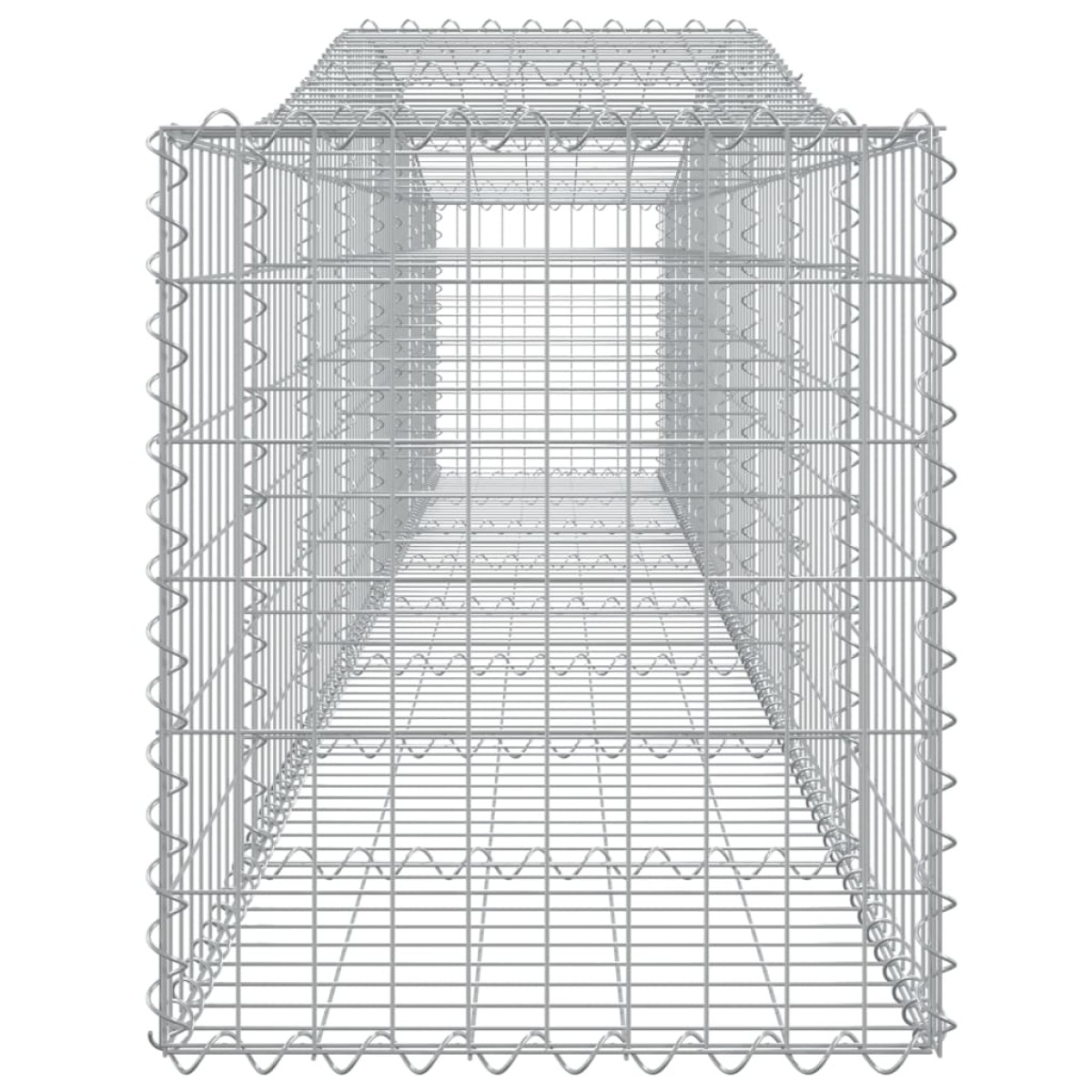 vidaXL Συρματοκιβώτια Τοξωτά 2 τεμ. 400x50x60/80 εκ. Γαλβαν. Ατσάλι