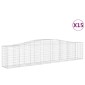 vidaXL Συρματοκιβώτια Τοξωτά 15 τεμ. 400x50x80/100 εκ. Γαλβαν. Ατσάλι