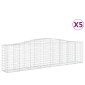 vidaXL Συρματοκιβώτια Τοξωτά 5 τεμ. 400x50x100/120 εκ. Γαλβαν. Ατσάλι