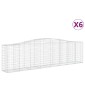 vidaXL Συρματοκιβώτια Τοξωτά 6 τεμ. 400x50x100/120 εκ. Γαλβαν. Ατσάλι