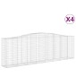 vidaXL Συρματοκιβώτια Τοξωτά 4 τεμ. 400x50x120/140 εκ. Γαλβαν. Ατσάλι