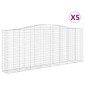 vidaXL Συρματοκιβώτια Τοξωτά 5 τεμ. 400x50x160/180 εκ. Γαλβαν. Ατσάλι