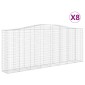 vidaXL Συρματοκιβώτια Τοξωτά 8 τεμ. 400x50x160/180 εκ. Γαλβαν. Ατσάλι