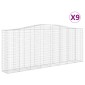 vidaXL Συρματοκιβώτια Τοξωτά 9 τεμ. 400x50x160/180 εκ. Γαλβαν. Ατσάλι