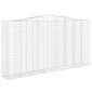 vidaXL Συρματοκιβώτια Τοξωτά 2 τεμ. 400x50x200/220 εκ. Γαλβαν. Ατσάλι