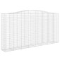 vidaXL Συρματοκιβώτια Τοξωτά 3 τεμ. 400x50x200/220 εκ. Γαλβαν. Ατσάλι