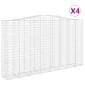 vidaXL Συρματοκιβώτια Τοξωτά 4 τεμ. 400x50x220/240 εκ. Γαλβαν. Ατσάλι