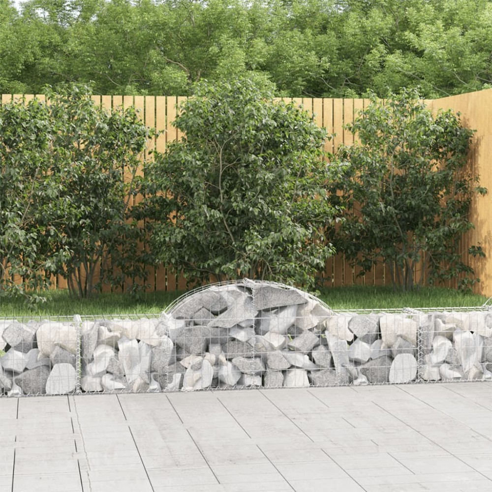 vidaXL Συρματοκιβώτια Τοξωτά 2 τεμ. 200x30x40/60 εκ. Γαλβαν. Ατσάλι
