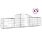 vidaXL Συρματοκιβώτια Τοξωτά 3 τεμ. 200x30x40/60 εκ. Γαλβαν. Ατσάλι