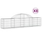 vidaXL Συρματοκιβώτια Τοξωτά 8 τεμ. 200x30x40/60 εκ. Γαλβαν. Ατσάλι