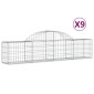 vidaXL Συρματοκιβώτια Τοξωτά 9 τεμ. 200x30x40/60 εκ. Γαλβαν. Ατσάλι