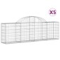 vidaXL Συρματοκιβώτια Τοξωτά 5 τεμ. 200x30x60/80 εκ. Γαλβαν. Ατσάλι
