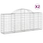 vidaXL Συρματοκιβώτια Τοξωτά 2 τεμ. 200x30x80/100 εκ. Γαλβαν. Ατσάλι