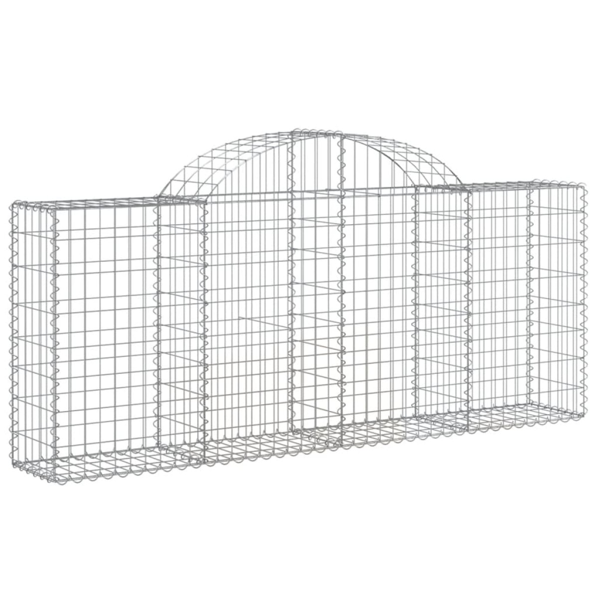 vidaXL Συρματοκιβώτια Τοξωτά 2 τεμ. 200x30x80/100 εκ. Γαλβαν. Ατσάλι
