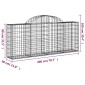 vidaXL Συρματοκιβώτια Τοξωτά 2 τεμ. 200x30x80/100 εκ. Γαλβαν. Ατσάλι