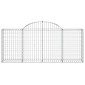 vidaXL Συρματοκιβώτια Τοξωτά 3 τεμ. 200x30x80/100 εκ. Γαλβαν. Ατσάλι
