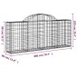 vidaXL Συρματοκιβώτια Τοξωτά 4 τεμ. 200x30x80/100 εκ. Γαλβαν. Ατσάλι