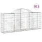 vidaXL Συρματοκιβώτια Τοξωτά 11 τεμ. 200x30x80/100 εκ. Γαλβαν. Ατσάλι