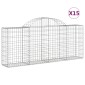 vidaXL Συρματοκιβώτια Τοξωτά 15 τεμ. 200x30x80/100 εκ. Γαλβαν. Ατσάλι