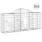 vidaXL Συρματοκιβώτια Τοξωτά 18 τεμ. 200x30x80/100 εκ. Γαλβαν. Ατσάλι