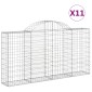 vidaXL Συρματοκιβώτια Τοξωτά 11 τεμ. 200x30x100/120 εκ. Γαλβαν. Ατσάλι