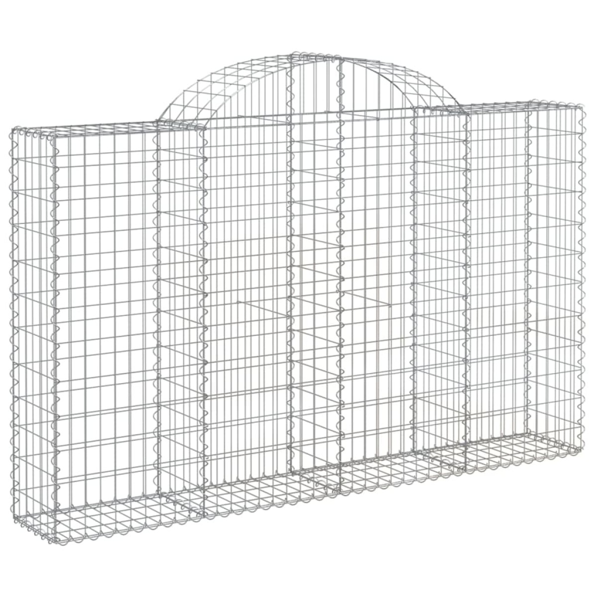 vidaXL Συρματοκιβώτια Τοξωτά 2 τεμ. 200x30x120/140 εκ. Γαλβαν. Ατσάλι